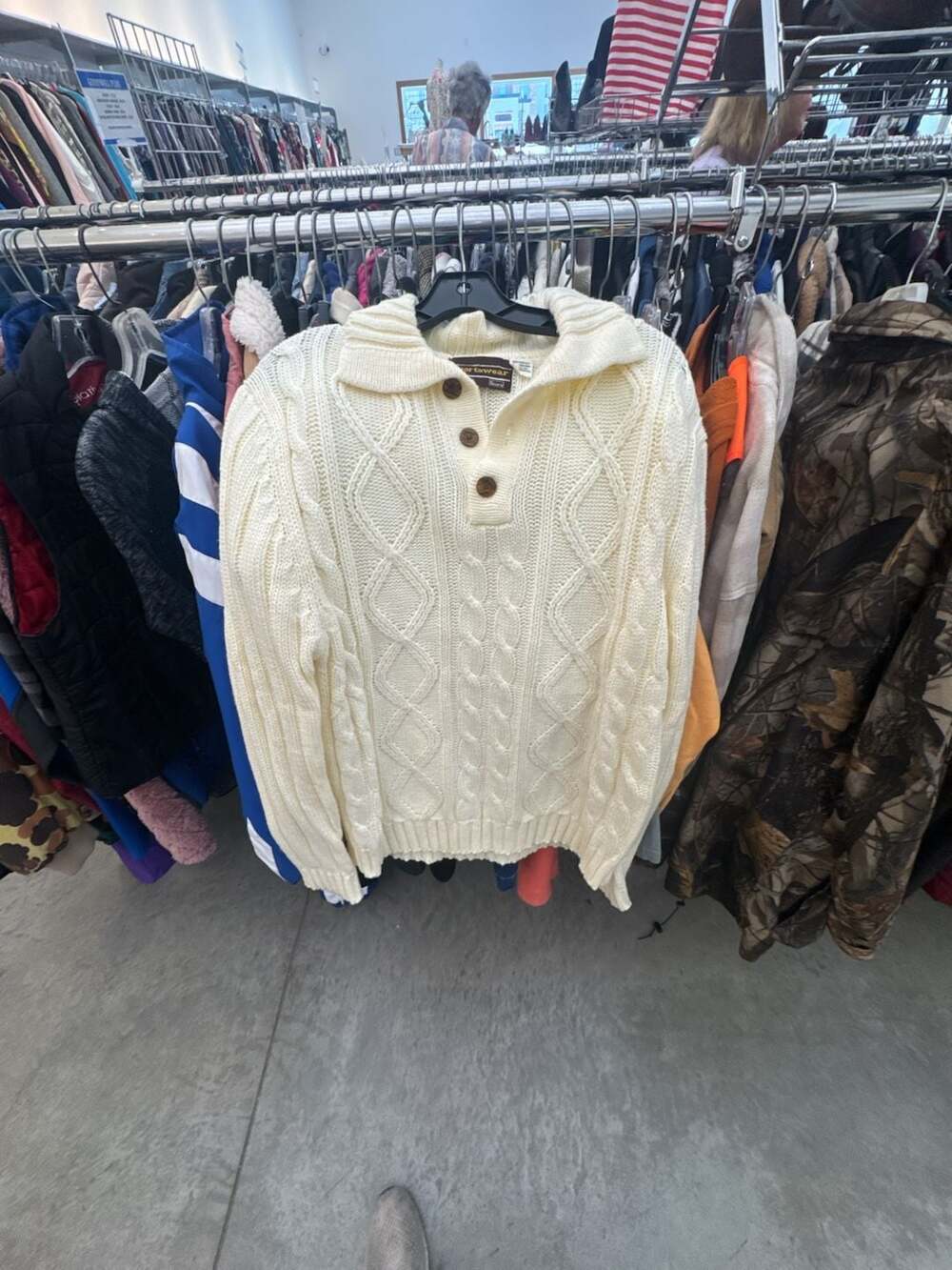 Vintage Sears Sportswear Men's Size L Cable Knit Cardigan Sweater